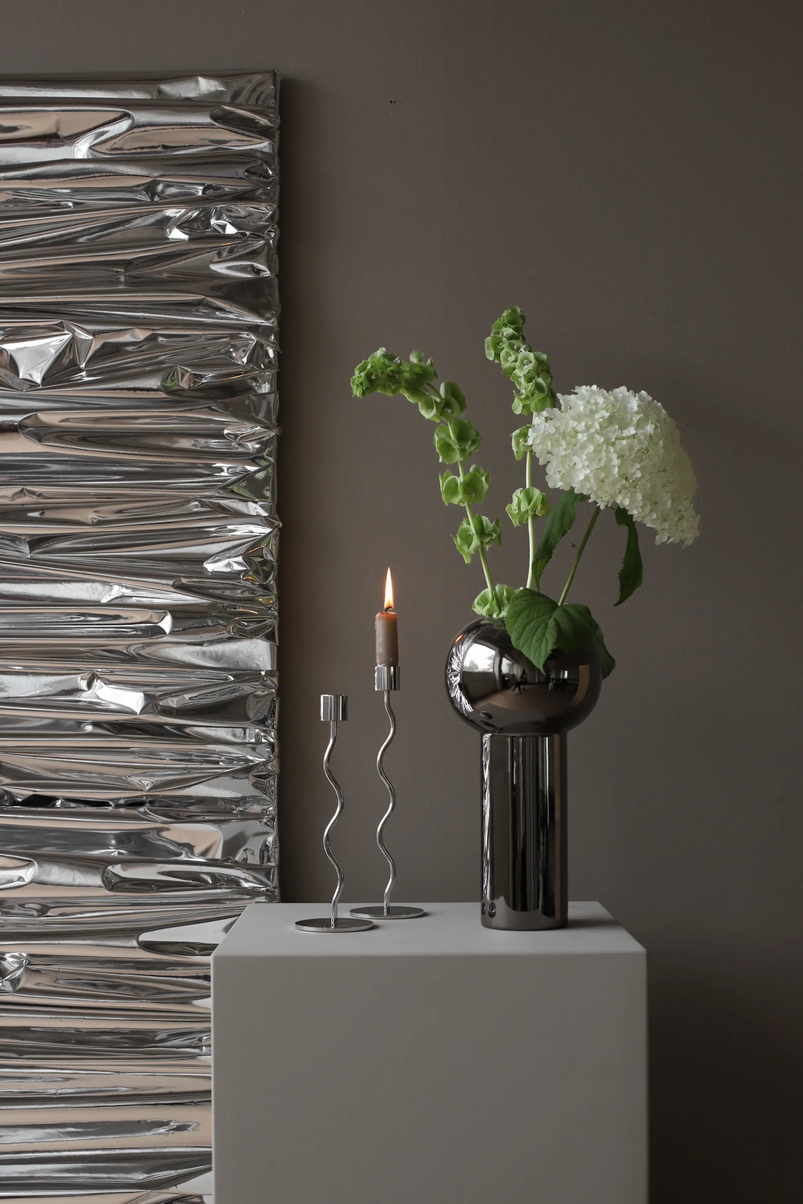 Candelabro Curved 23 cm, Acero inoxidable Cooee Design