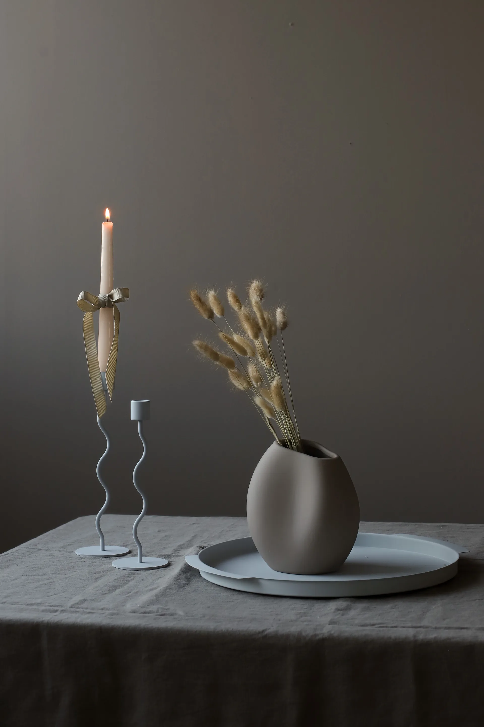 Candelabro Curved 23 cm, Pale blue Cooee Design