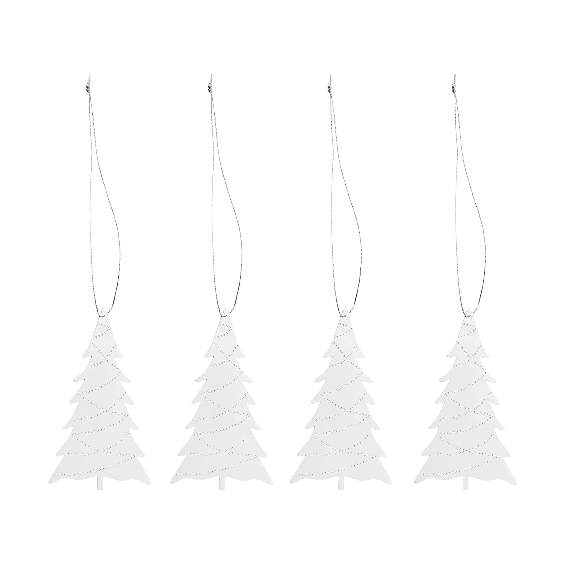 Cooee colgantes de Navidad de acero inoxidable, paquete de 4, Árbol Cooee Design