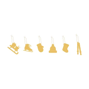 Deco Winter activities adornos navideños, pack de 6 - Latón - Cooee Design