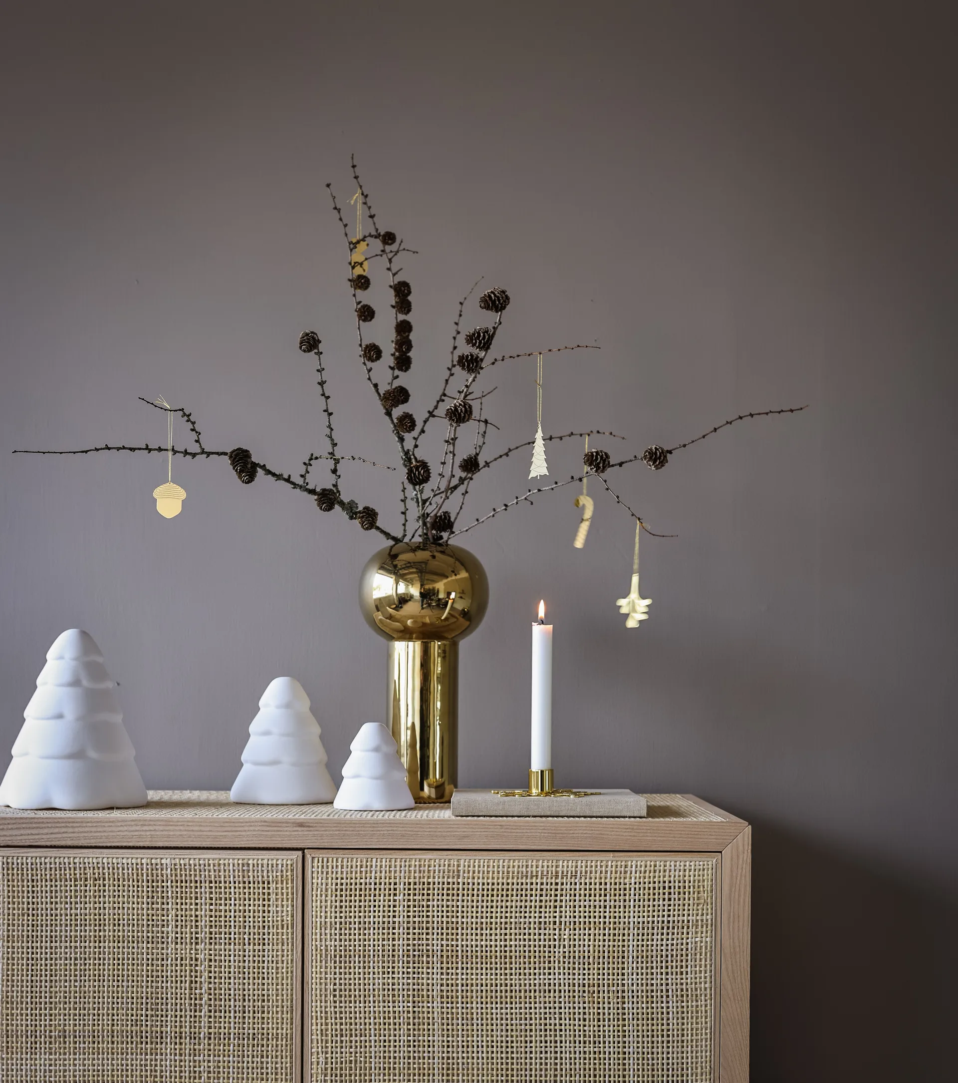 Decoración Snowy árbol de navidad 20 cm, White Cooee Design