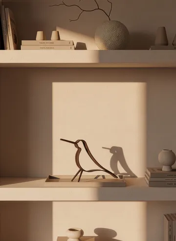 Figura Woody Bird grande - Roble teñido oscuro - Cooee Design