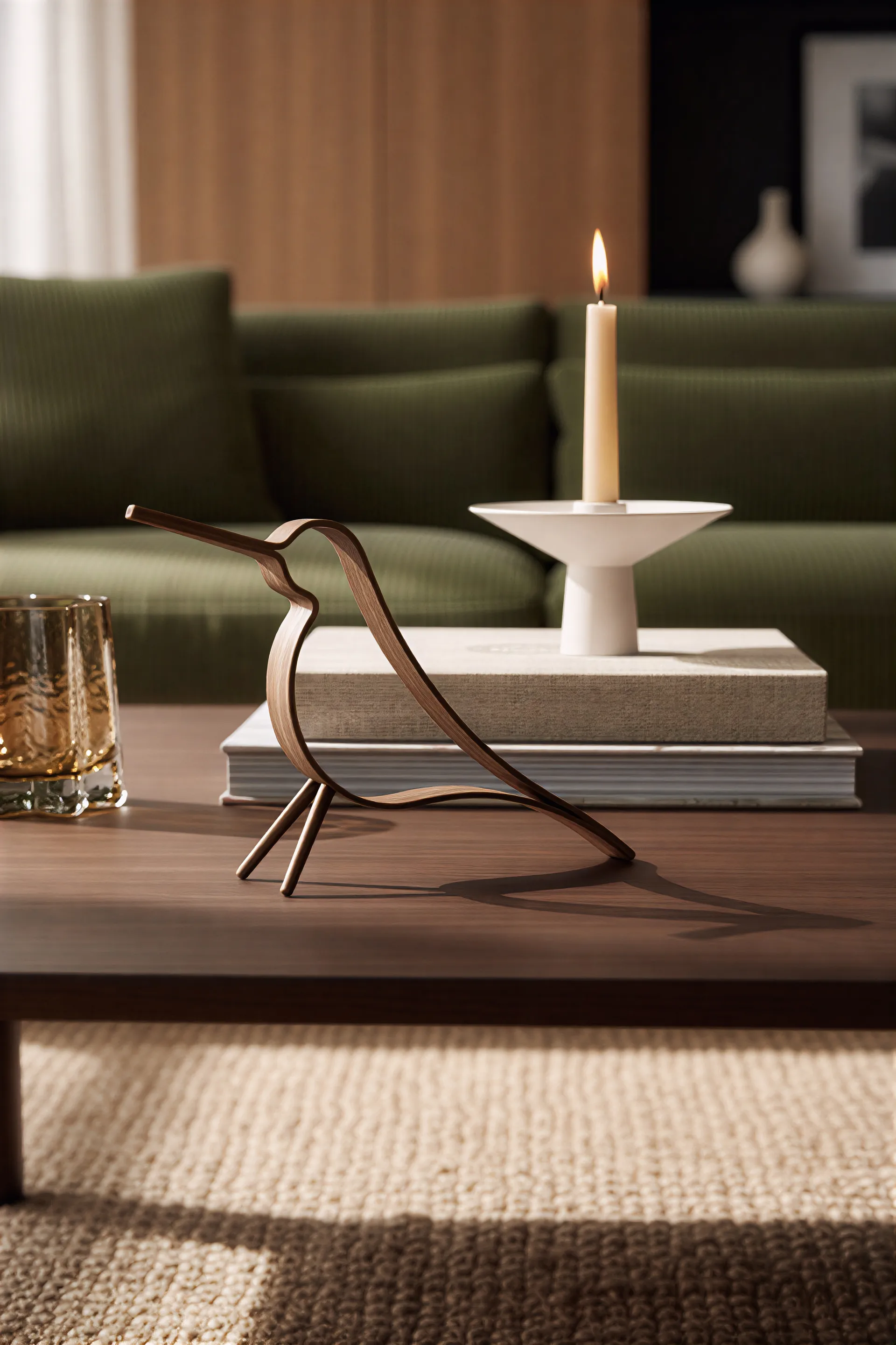 Figura Woody Bird mediana, Roble teñido oscuro Cooee Design