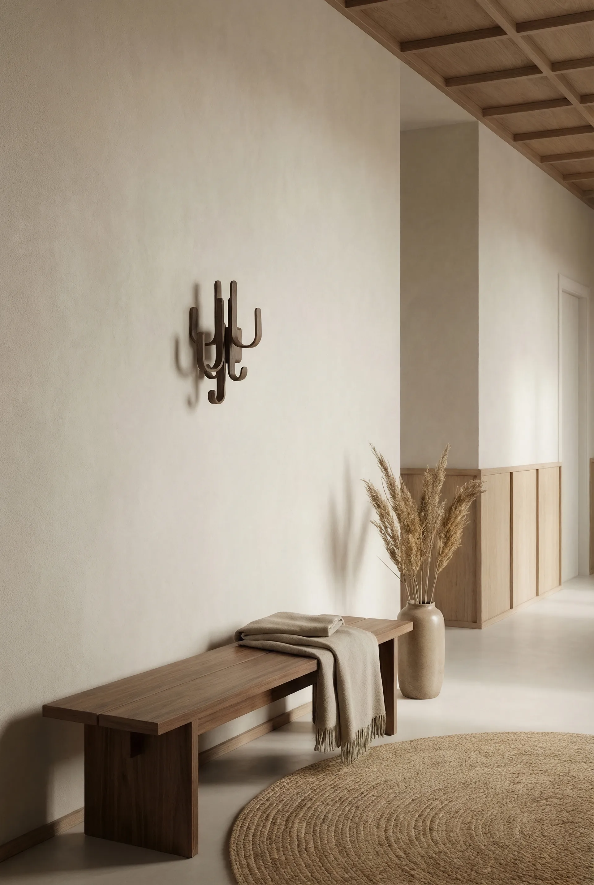 Gancho Woody Three, Roble teñido oscuro Cooee Design