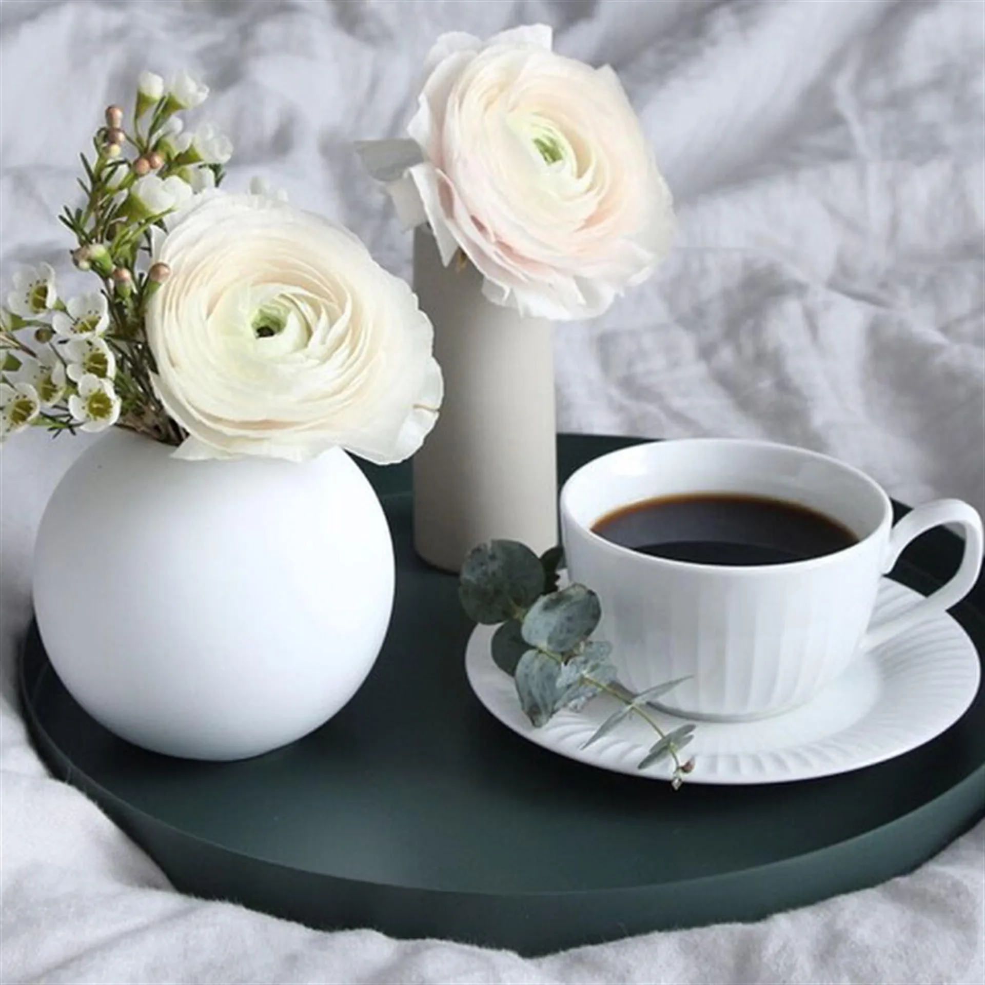 Jarrón Ball blanco, 10 cm Cooee Design