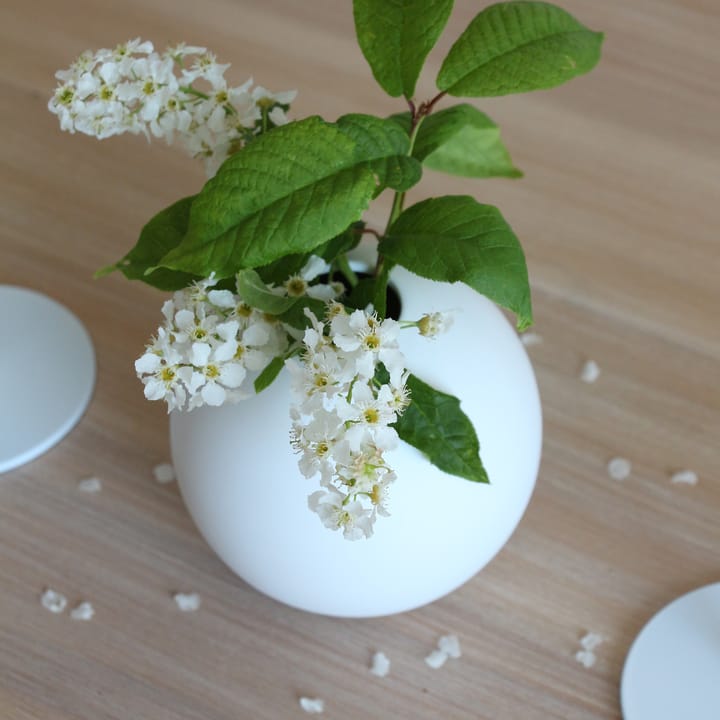Jarrón Ball blanco, 8 cm Cooee Design