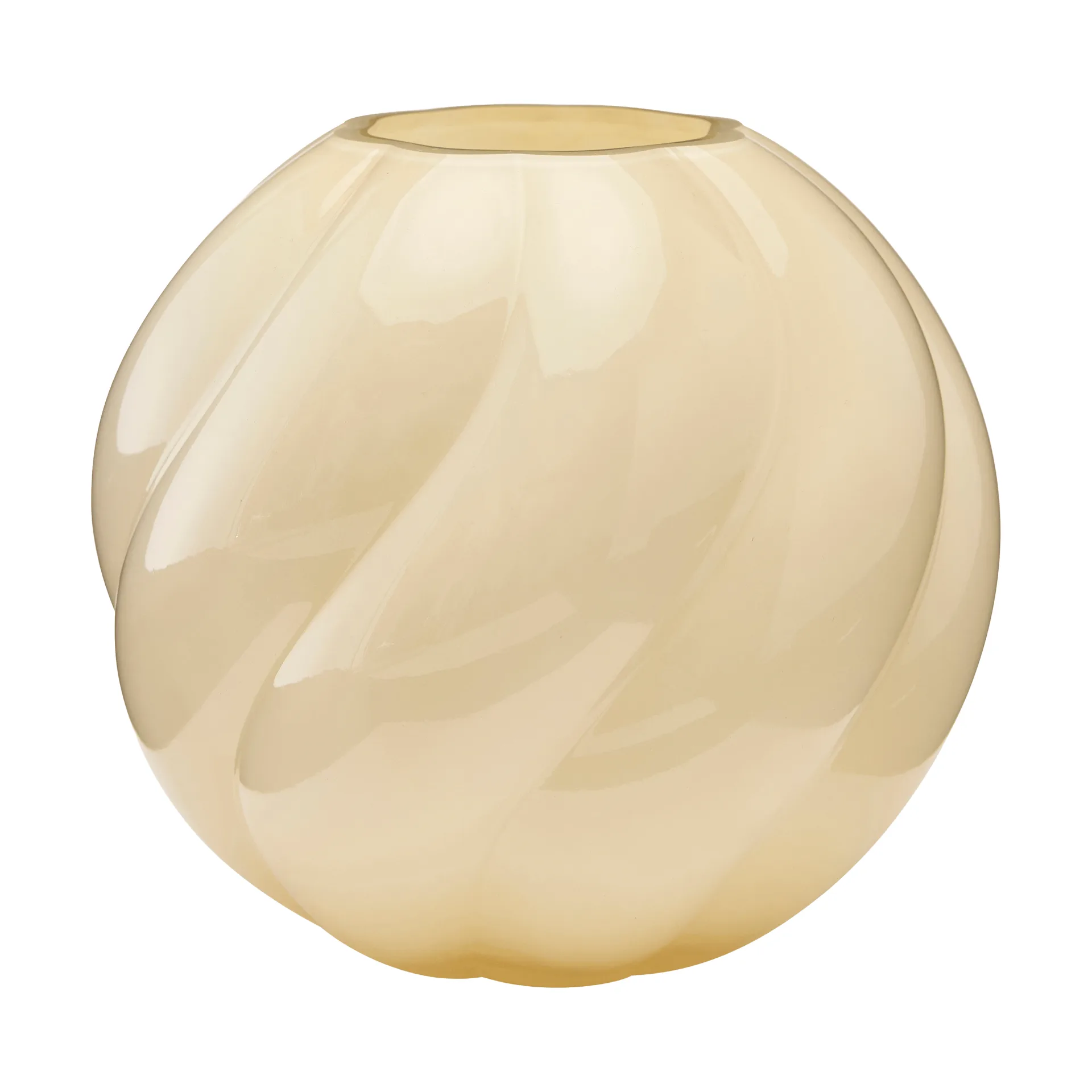 Jarrón Twist ball 20 cm, Amarillo mantequilla Cooee Design