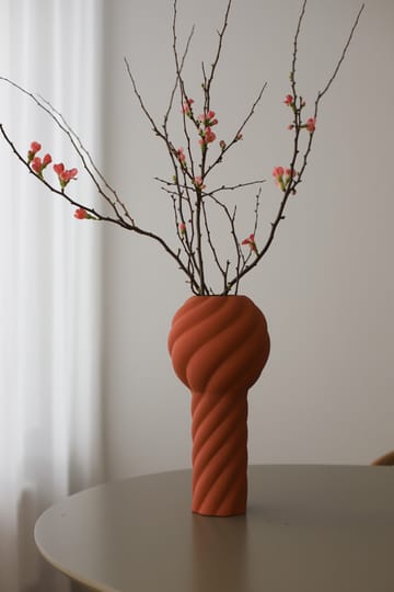 Jarrón Twist pillar 34 cm - Brick red - Cooee Design