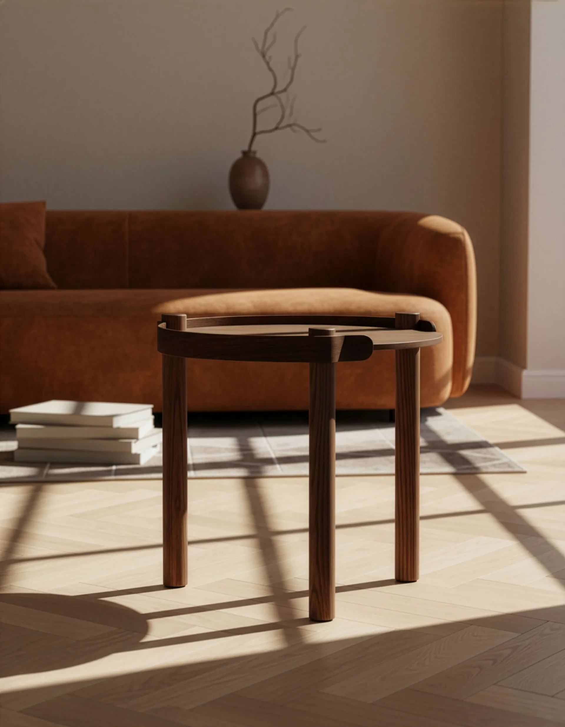 Mesa Woody Ø45 cm, Roble teñido oscuro Cooee Design