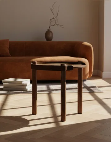 Mesa Woody Ø45 cm - Roble teñido oscuro - Cooee Design