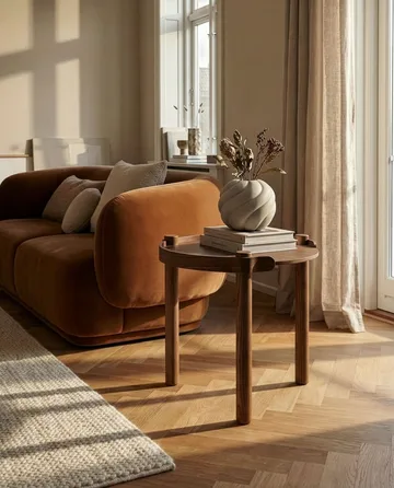 Mesa Woody Ø45 cm - Roble teñido oscuro - Cooee Design