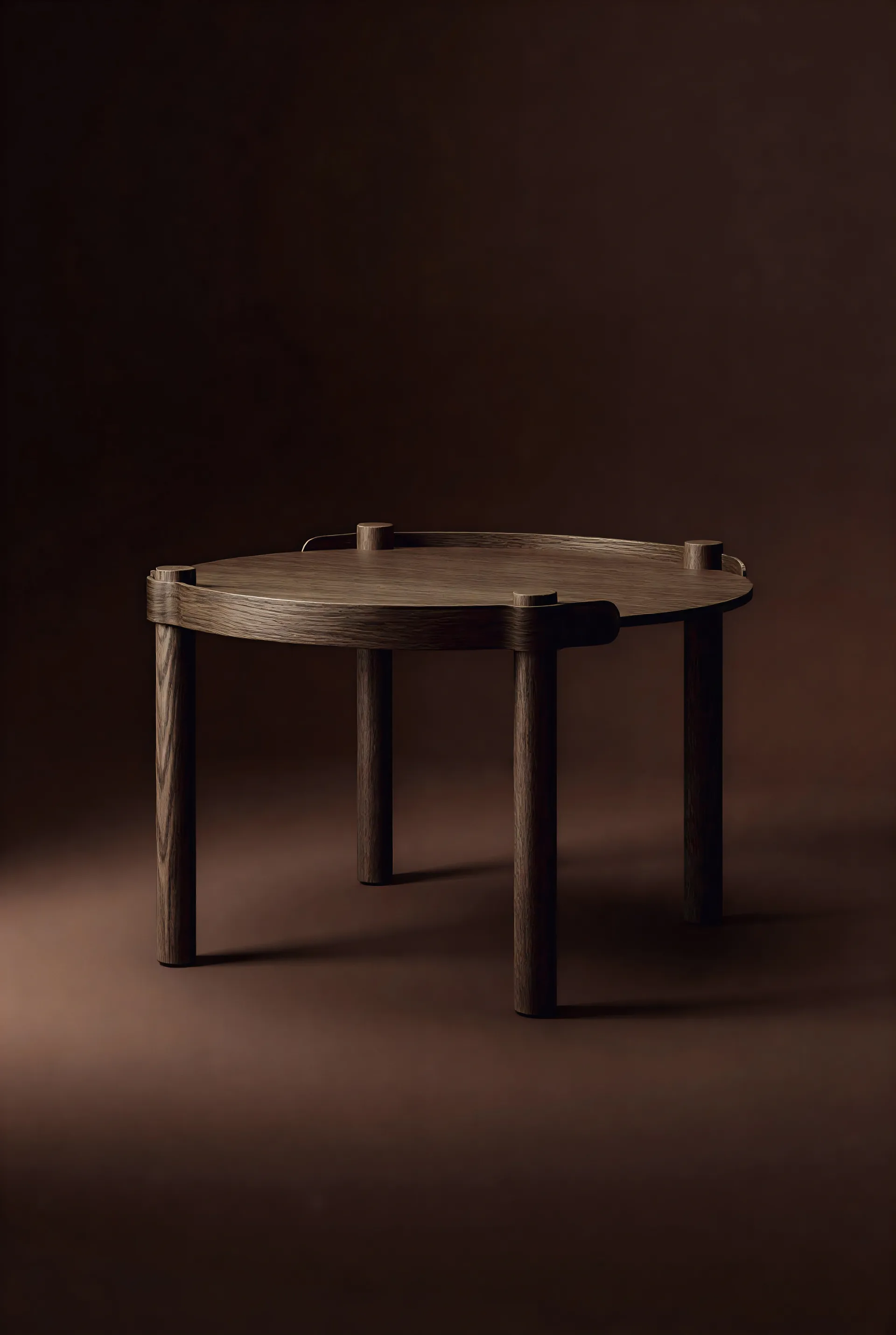 Mesa Woody Ø80 cm, Roble teñido oscuro Cooee Design
