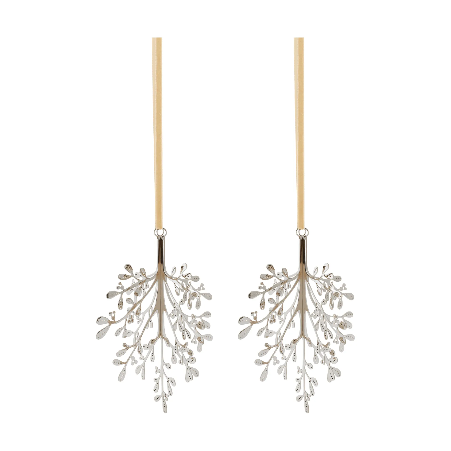 Mistletoe adorno navideño, pack de 2, Acero inoxidable, 20 cm Cooee Design