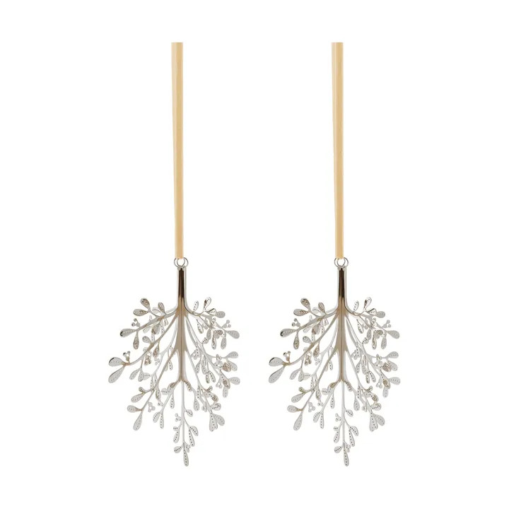 Mistletoe adorno navideño, pack de 2 - Acero inoxidable, 20 cm - Cooee Design