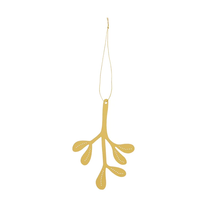 Mistletoe adorno navideño, pack de 2 - Latón, 12 cm - Cooee Design