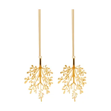 Mistletoe adorno navideño, pack de 2 - Latón 20 cm - Cooee Design