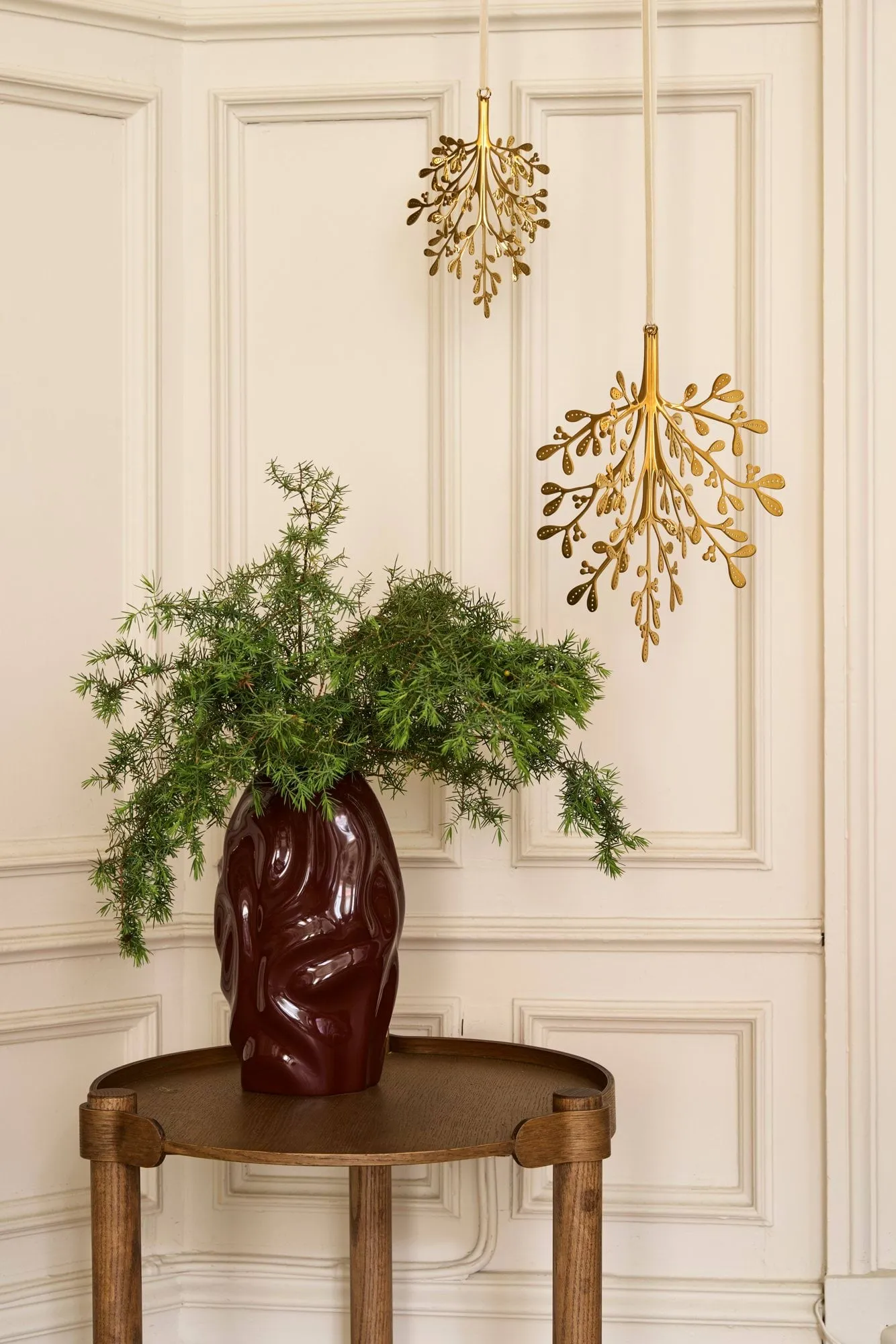 Mistletoe adorno navideño, pack de 2, Latón 20 cm Cooee Design