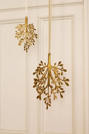 Mistletoe adorno navideño, pack de 2 - Latón, 29 cm - Cooee Design