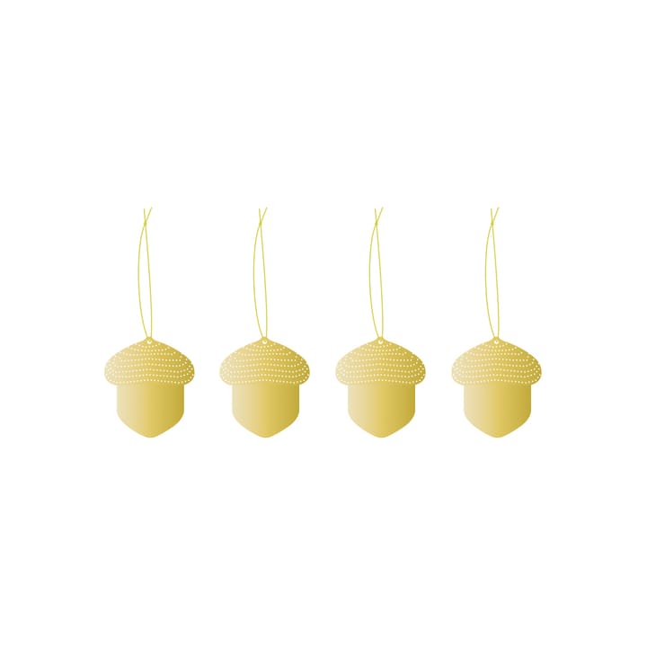 Set de 4 colgantes de navidad Cooee latón - Acorn - Cooee Design