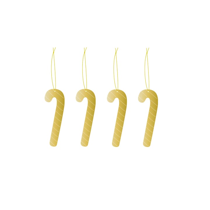 Set de 4 colgantes de navidad Cooee latón - Candy cane - Cooee Design