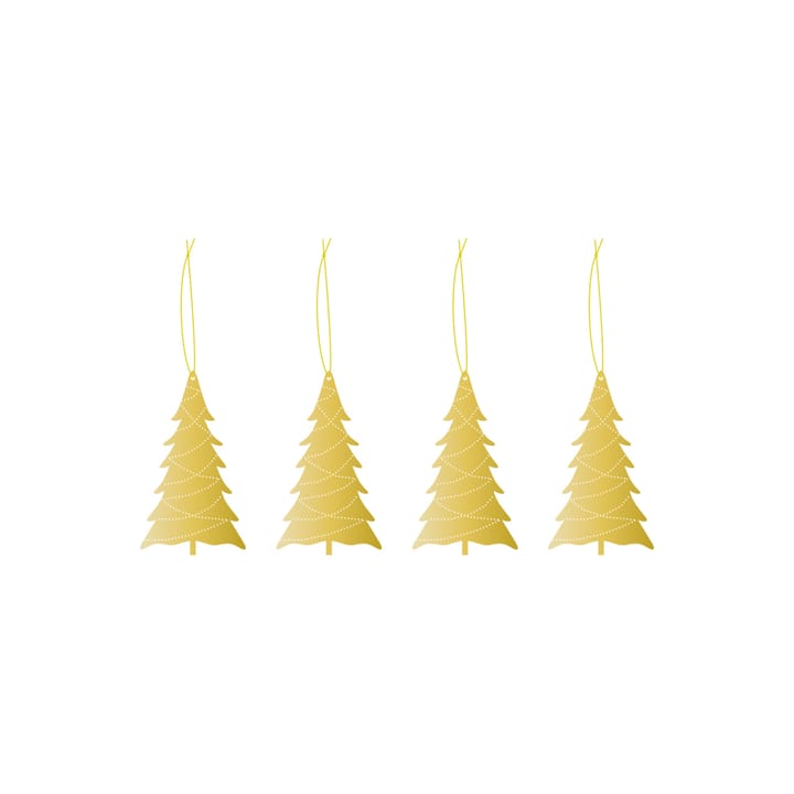 Set de 4 colgantes de navidad Cooee latón - Tree - Cooee Design