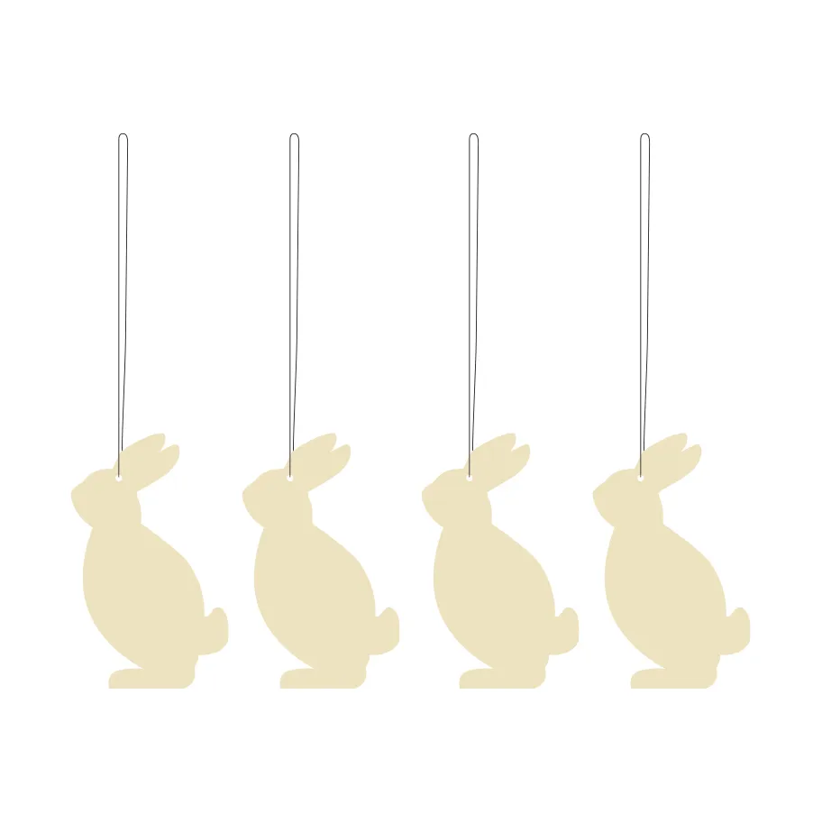 Set de 4 colgantes de pascua Easter Deco liebre, Light yellow Cooee Design