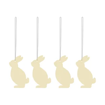 Set de 4 colgantes de pascua Easter Deco liebre - Light yellow - Cooee Design