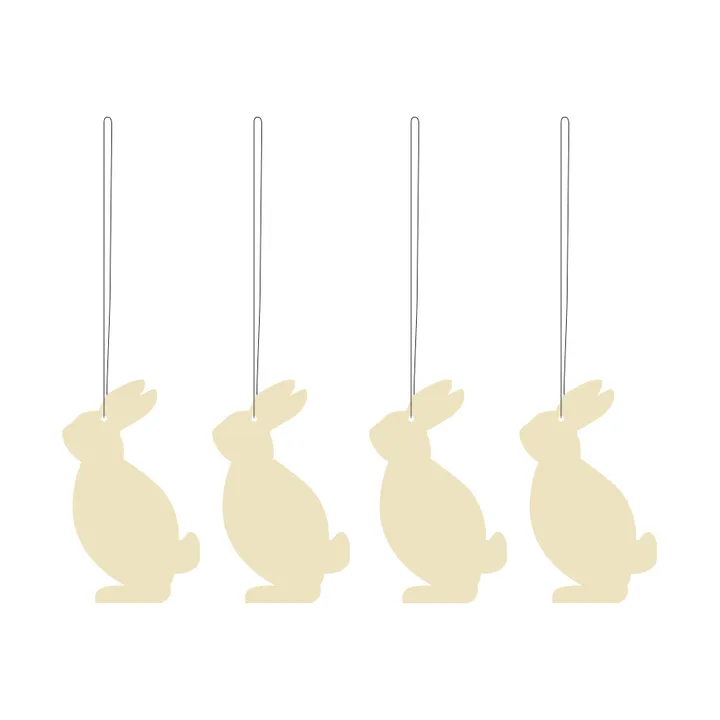 Set de 4 colgantes de pascua Easter Deco liebre - Light yellow - Cooee Design