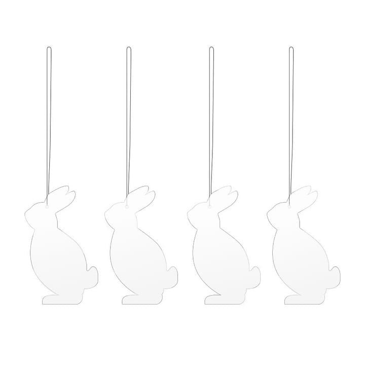 Set de 4 colgantes de pascua Easter Deco liebre - White - Cooee Design