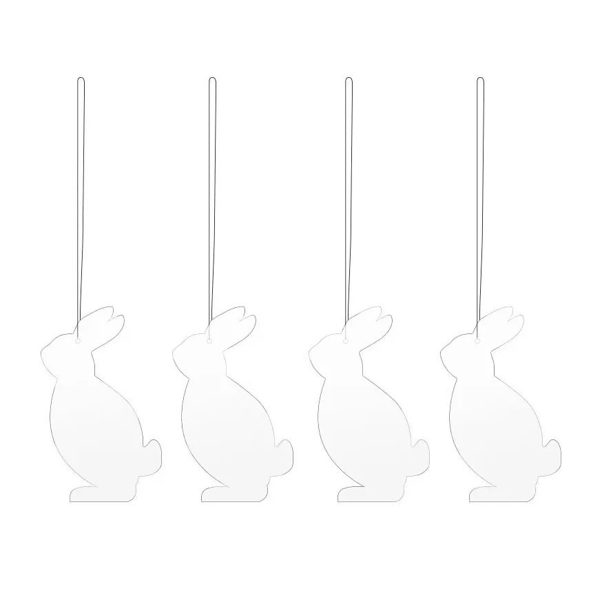 Set de 4 colgantes de pascua Easter Deco liebre, White Cooee Design