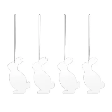 Set de 4 colgantes de pascua Easter Deco liebre - White - Cooee Design