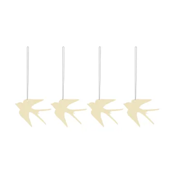 Set de 4 colgantes de pascuaEaster Deco pájaro - Light yellow - Cooee Design