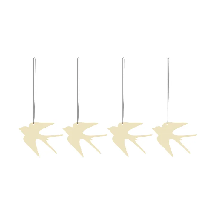 Set de 4 colgantes de pascuaEaster Deco pájaro - Light yellow - Cooee Design