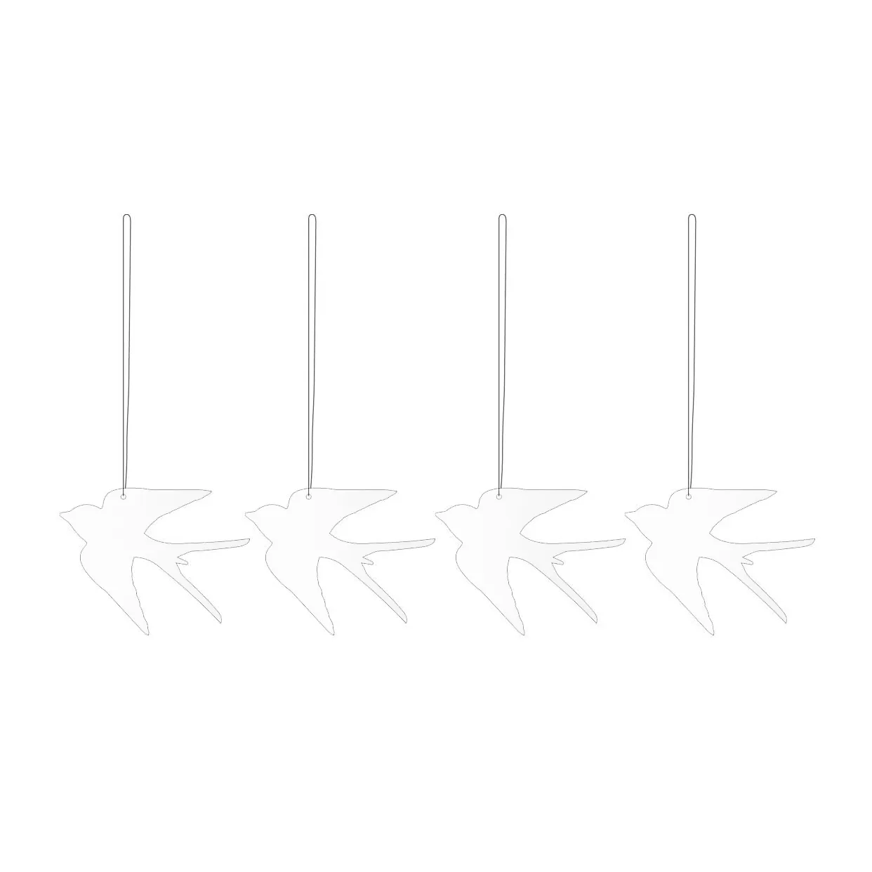 Set de 4 colgantes de pascuaEaster Deco pájaro, White Cooee Design