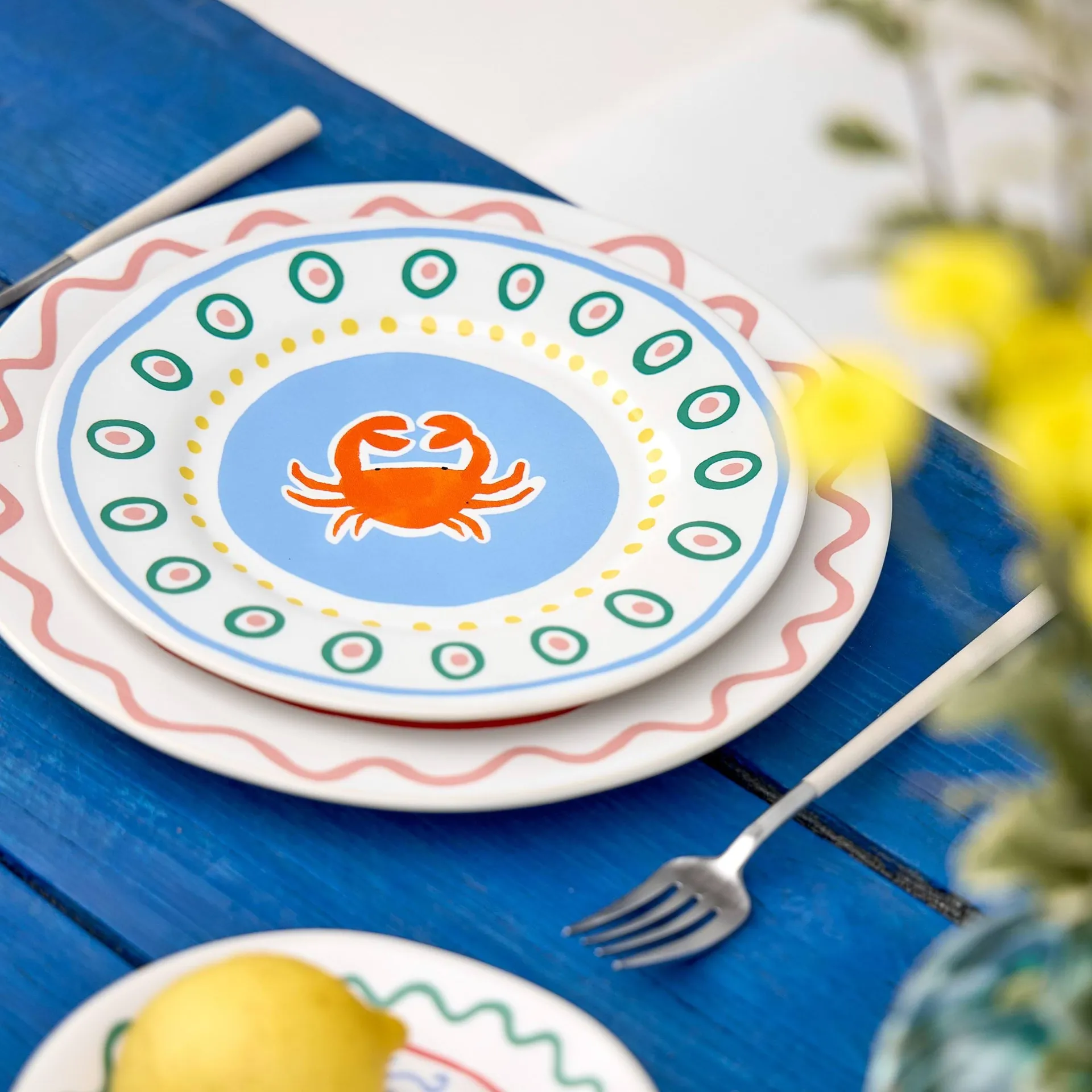 Plato de postre Summer Bliss, Crab, Ø22 cm Costa Nova