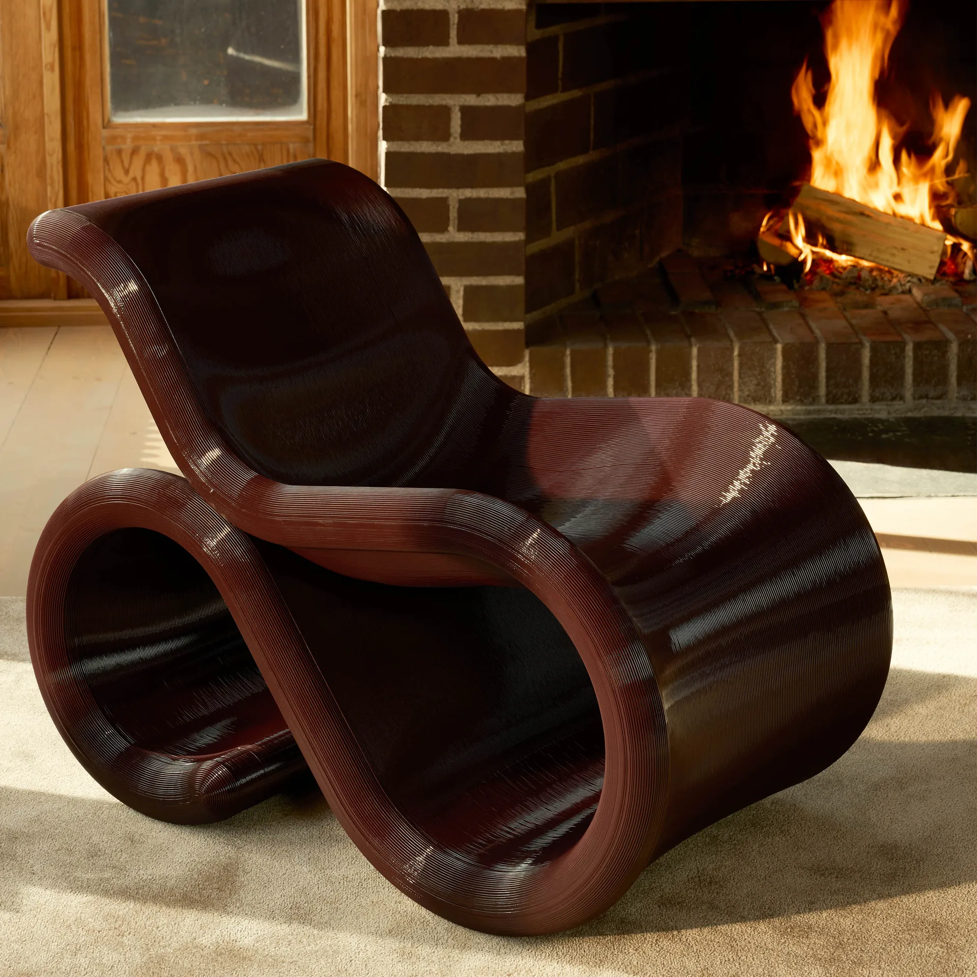 Chaise longue Éclair chair, Cherry Crème Atelier