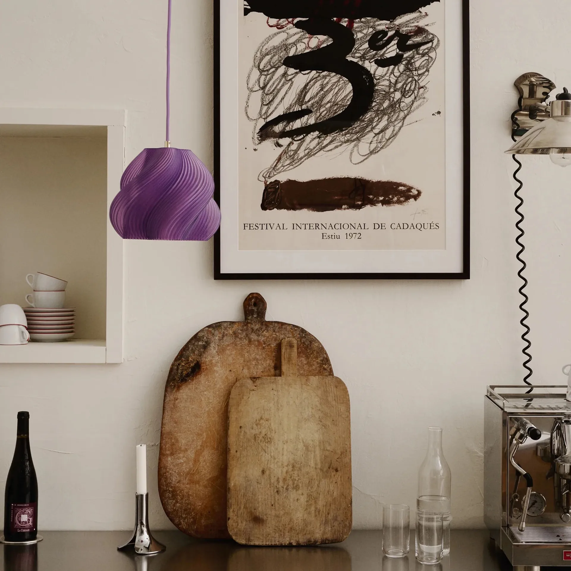 Lámpara de techo Soft Serve, Lavender sorbet-brass, 01, 20 cm Crème Atelier