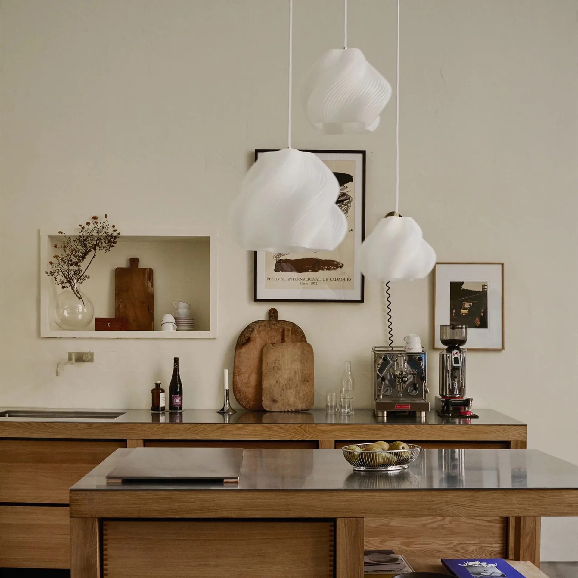 Lámpara de techo Soft Serve, White-chrome, 01, 20 cm Crème Atelier