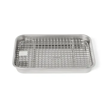 Bandeja gastro con rejilla de enfriamiento Culimat - Acero inoxidable, 18x14x2,5 cm - Culimat
