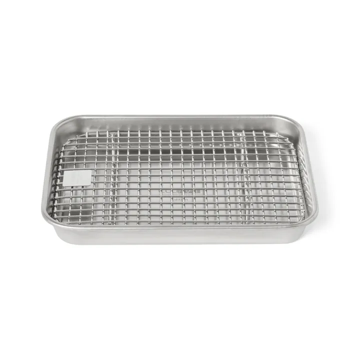 Bandeja gastro con rejilla de enfriamiento Culimat - Acero inoxidable, 18x14x2,5 cm - Culimat