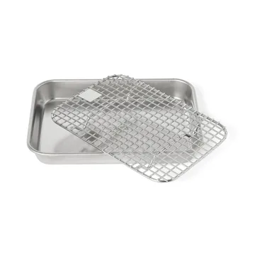 Bandeja gastro con rejilla de enfriamiento Culimat - Acero inoxidable, 18x14x2,5 cm - Culimat