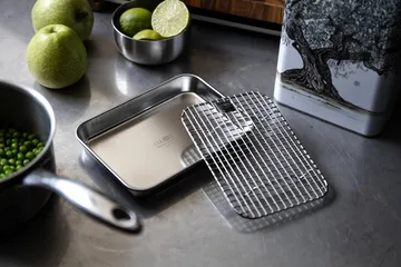 Bandeja gastro con rejilla de enfriamiento Culimat - Acero inoxidable, 18x14x2,5 cm - Culimat