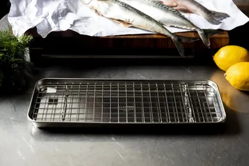Bandeja gastro con rejilla de enfriamiento Culimat - Acero inoxidable, 38x14x2,5 cm - Culimat