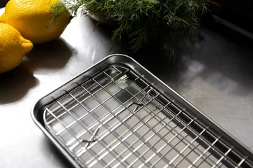 Bandeja gastro con rejilla de enfriamiento Culimat - Acero inoxidable, 38x14x2,5 cm - Culimat