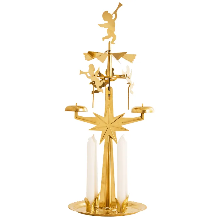 Carillón con ángeles - Dorado, 28 cm - Dala Industrier