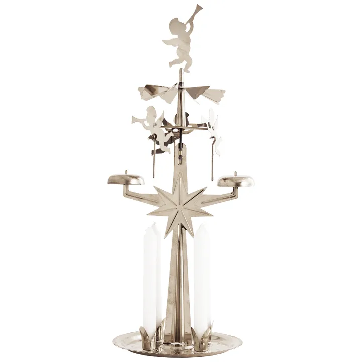 Carillón con ángeles - Plateado, 28 cm - Dala Industrier