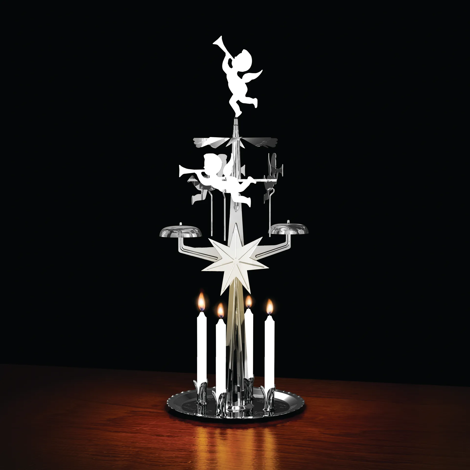 Carillón con ángeles, plateado Dala Industrier