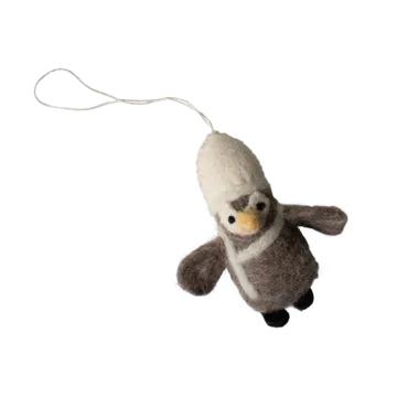 Adorno colgante Hanging penguin - Beige-blanco - DBKD