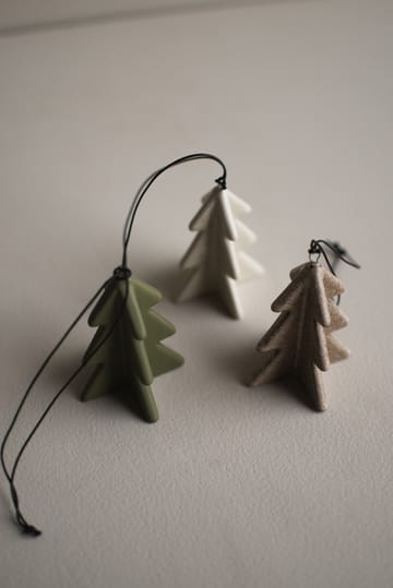 Árbol colgante de invierno 7 cm - Beige - DBKD