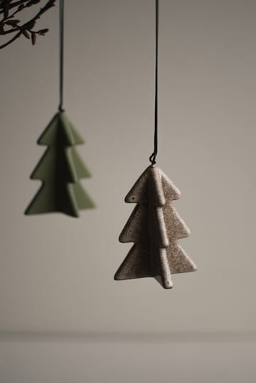 Árbol colgante de invierno 7 cm - Beige - DBKD